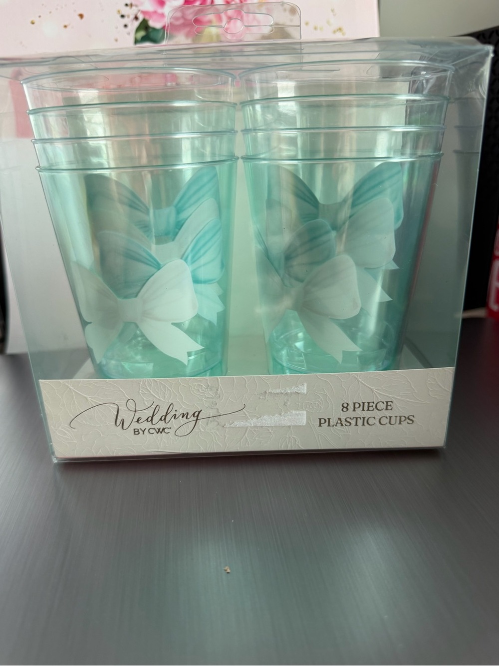 Wedding by CWC Blush Bow Plastic Cups - Set of Reusable Cups